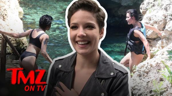 Halsey Zips Up But Still Shows LOTS Of Skin | TMZ TV