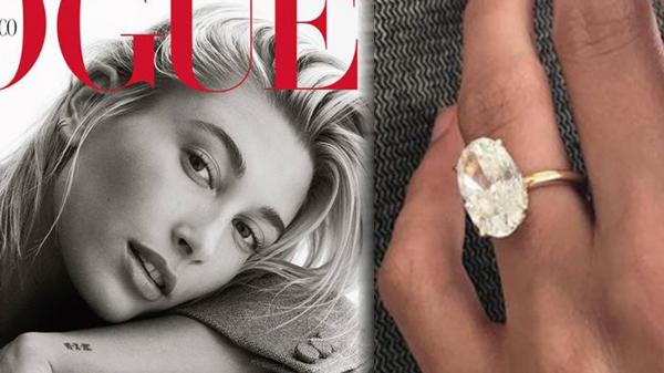 Hailey Baldwin Gives CLOSEUP of HUGE Engagement Ring In Vogue