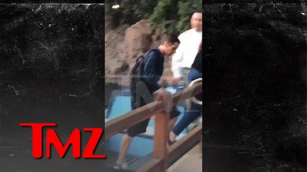 Christian Bale and Family Ride Boats at Disneyland, Fan Goes Nuts