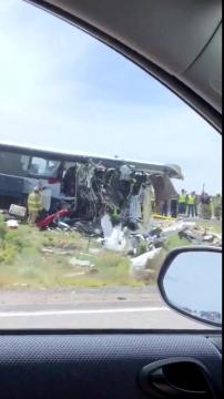 At least four dead in New Mexico after bus collides with truck