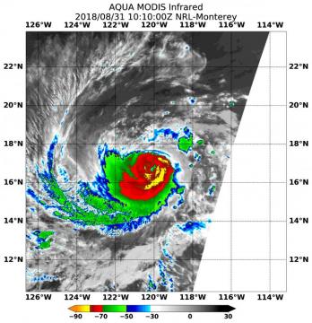 Hurricane Norman's southeast quadrant appears strongest on NASA imagery