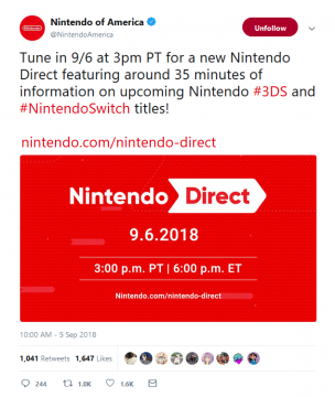 35-Minute Nintendo Switch and 3DS Direct Announced