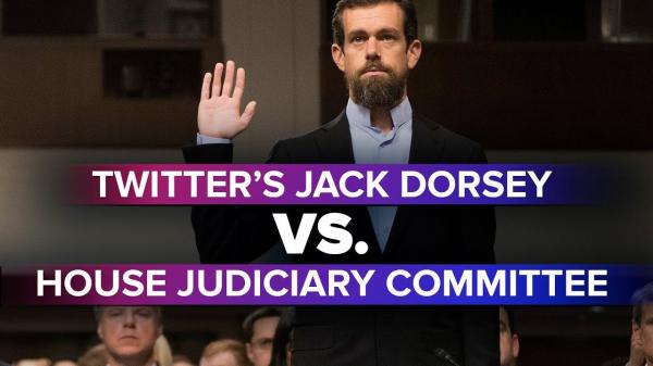 Twitter CEO Jack Dorsey answers questions at the House Energy and Commerce Committee