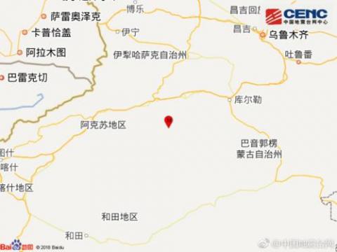 新疆阿克苏沙雅县发生4.2级地震 震源深度16千米