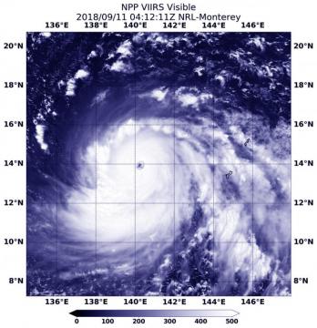 NASA-NOAA satellite tracking Super Typhoon Mangkhut