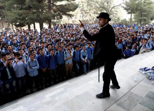 Afghanistan's Charlie Chaplin says he aims to make people smile, forget grief