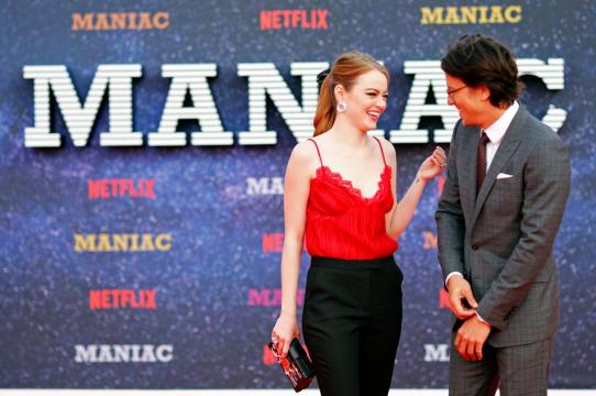 Hollywood stars Stone, Hill turn to TV in Netflix's 'Maniac'