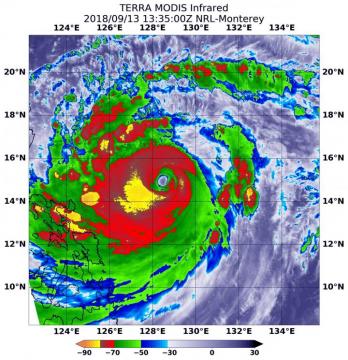 NASA satellite analyzes powerful super Typhoon Mangkhut