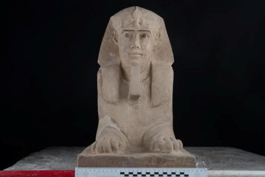 Egyptian archaeologists find sandstone sphinx in temple at Aswan