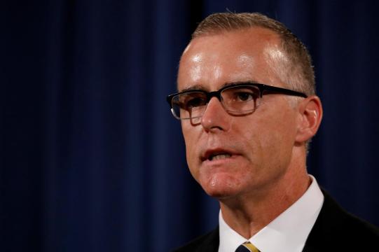 Fired FBI official McCabe writes book on Trump, terrorism: publisher