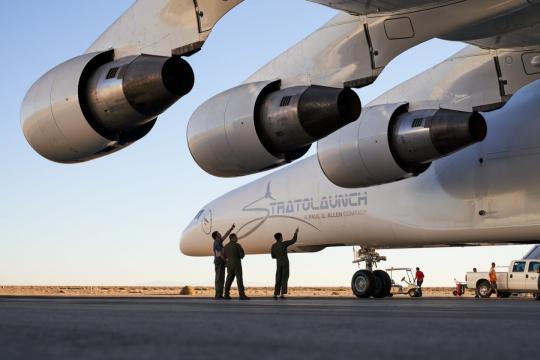 Paul Allen’s Stratolaunch Systems puts its brand on the world’s biggest airplane