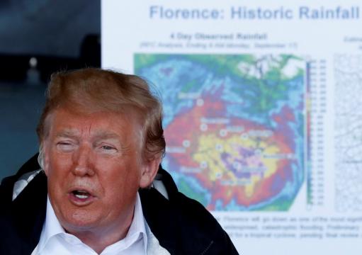 Trump pledges strong federal support for hurricane-stricken Carolinas