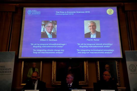 Americans Nordhaus, Romer win Nobel Economics Prize