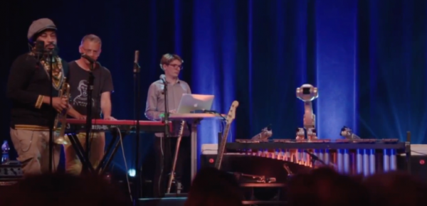 Watch Shimon the marimba-playing robot play along to jazz, reggae, and hip hop