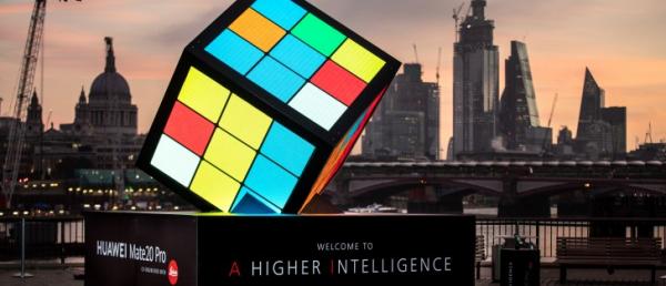 Huawei erects AI-powered Rubik's Cube in London to celebrate the Mate 20 launch