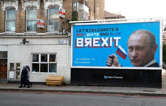 Spoof London billboards seek to celebrate Putin's 'role' in Brexit