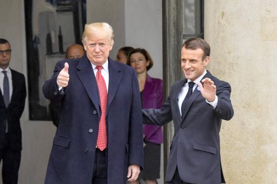 Macron e Trump defendem aumento de repasses da União Europeia à Otan