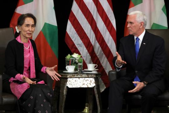 Pence presses Myanmar's Suu Kyi to pardon Reuters journalists: official