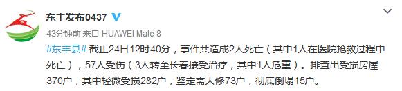 吉林省东丰爆炸火灾已致2死57伤 受损房屋370户
