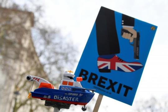 Three UK Conservatives quit party in protest at 'disastrous Brexit'