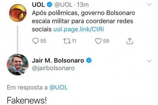 Bolsonaro chama de falsa reportagem sobre nomeação publicada no Diário Oficial