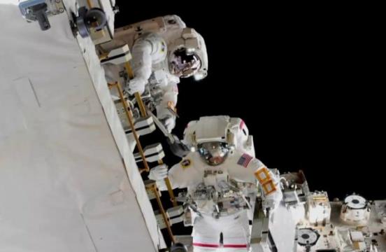 Space station’s crew upgrades batteries and prepares for all-female spacewalk