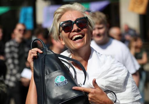 Emma Thompson, weeping teenagers join peaceful climate protest in London