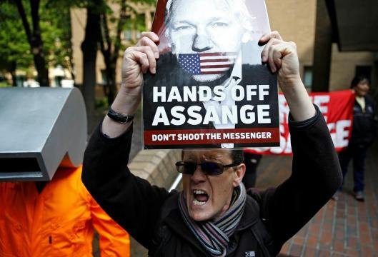 Julian Assange appears in London court for sentencing over breaking bail