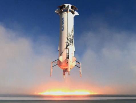 Blue Origin sends dozens of payloads to space — and looks ahead to sending people