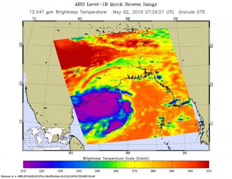 NASA goes infrared on powerful Tropical Cyclone Fani