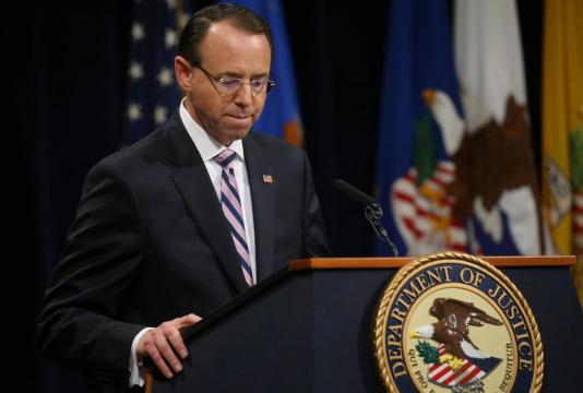 Deputy Attorney General Rosenstein says farewell; Senate set to confirm his replacement