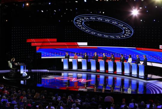Democratic candidates Biden and Harris chafe at debate limits