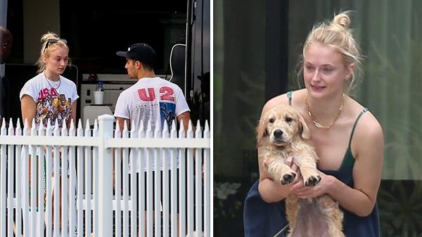 Joe Jonas & Sophie Turner Arrive at Miami Vacation Home With New Dog