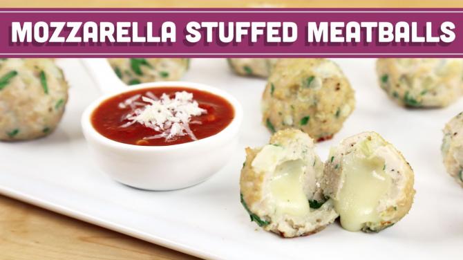 Easy Mozzarella Stuffed Meatballs Low Fat Mind Over Munch