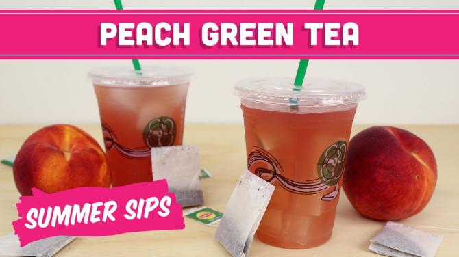 Shaken Iced Peach Green Tea & Lemonade (Starbucks DIY) Healthy! Summer Sips Mind Over Munch