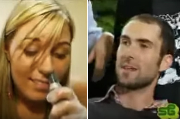 When Adam Levine was on Room Raiders and the girl tried out his nose trimmer: