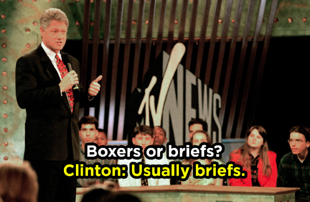 When Bill Clinton answered this iconic question on MTV News: