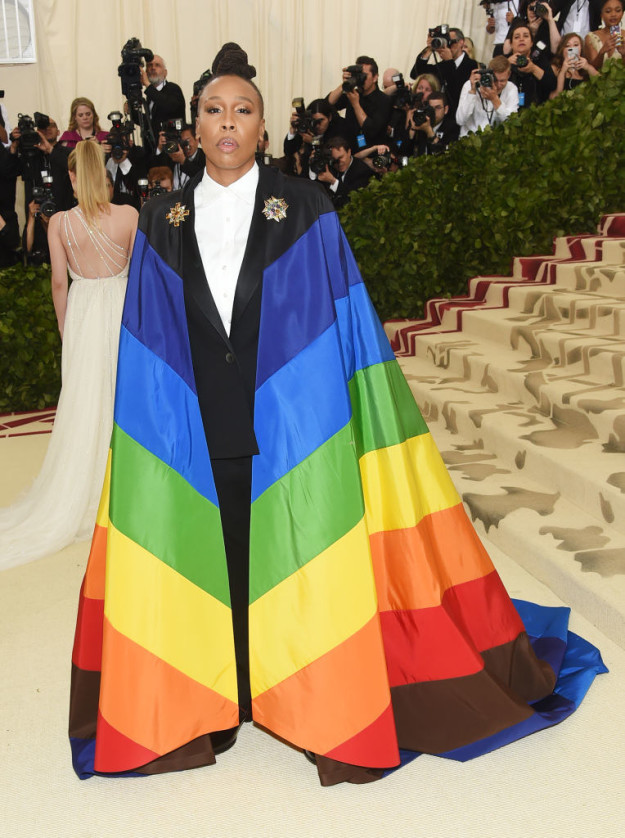 Master of None's Lena Waithe made a statement at the Catholicism-themed Met Gala this year by sporting a rainbow flag-cape...