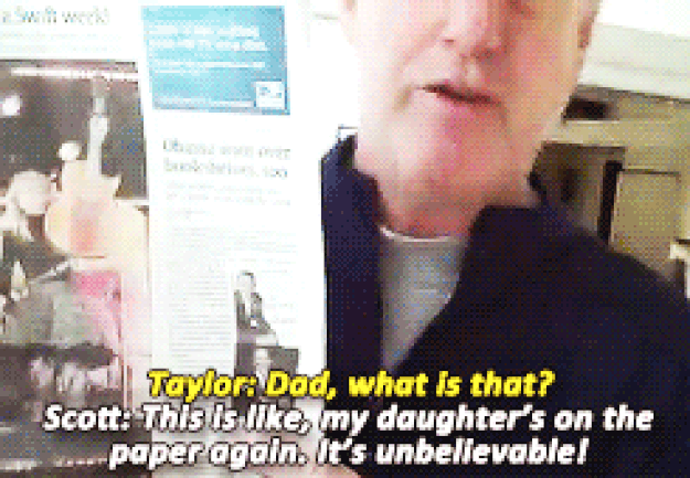 SUPPORTIVE. When he was super proud of Taylor: