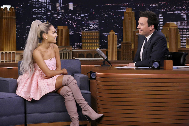 Ariana Grande, queen of rainbows and singing upside down, recently made a guest appearance on The Tonight Show.