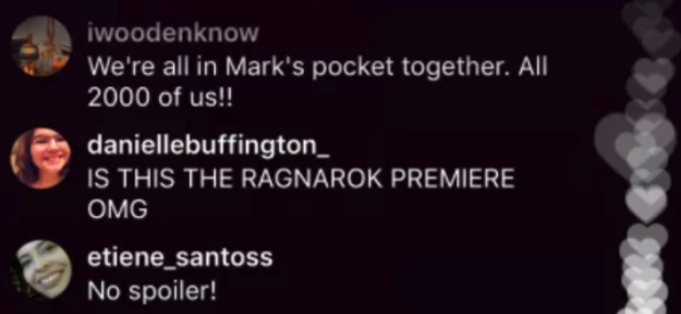 So a couple of thousand fans got to listen to the first 20 minutes of the new movie from inside Mark's pocket.