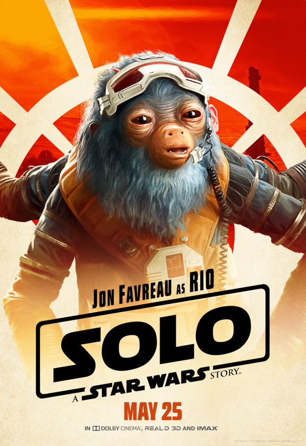 Then there's Rio (voiced by Jon Favreau), who we don't know too much about yet, but he's clearly fuzzy and blue and seems like a capable driver.