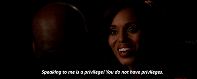 "Speaking to me is a privilege. You do not have privileges."