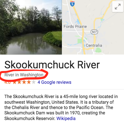 In 1996, in the episode "Wheezin Ed," it's mentioned that an Island called Elk Island is located in the Skookumchuck River. Even though that sounds made up, the Skookumchuck River actually exists. GUESS WHERE? Yeah, in Washington.