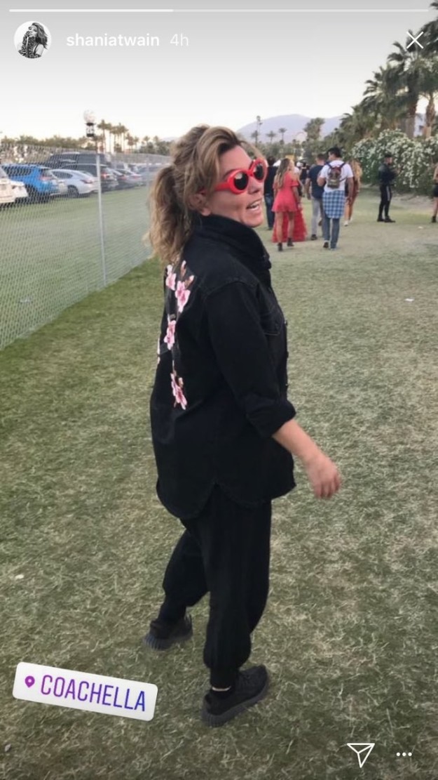 First, let's discuss Shania Twain's Coachella looks. She is a streetwear icon, as you can see. And she's smart enough to realize that comfort is key and sweatsuits are fashion.