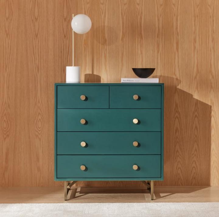 Colorful-Dresser-West-Elm-Modern-Matte-Wood-Brass-5-Drawer-Dresser.png