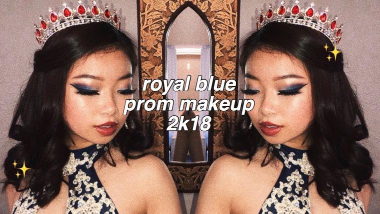 ROYAL BLUE PROM MAKEUP TUTORIAL | Fruitypoppin
