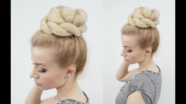 SUMMER HAIRSTYLE EASY BUN WITH KANEKALON HAIR | Awesome Hairstyles 