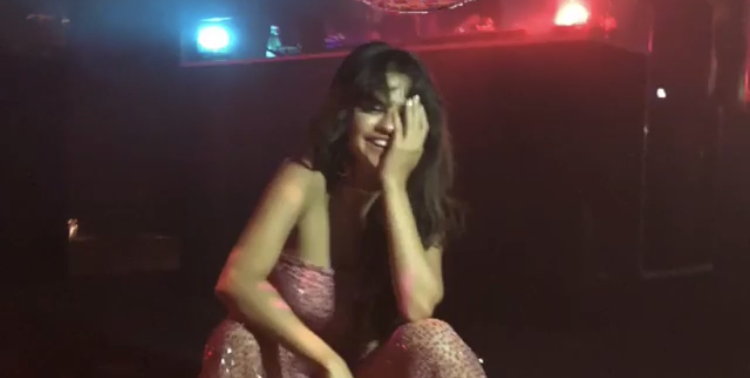 Selena Gomez Dancing in a Disco Millennial Pink Outfit Is Everything