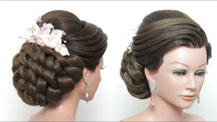 Bridal Hairstyle. Wedding Updo For Long Length Hair Tutorial